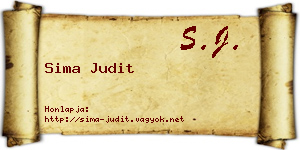 Sima Judit névjegykártya